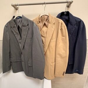 Bundle 3 Polo Ralph Lauren Blue Label Sport Coats Blazers 42R Excellent